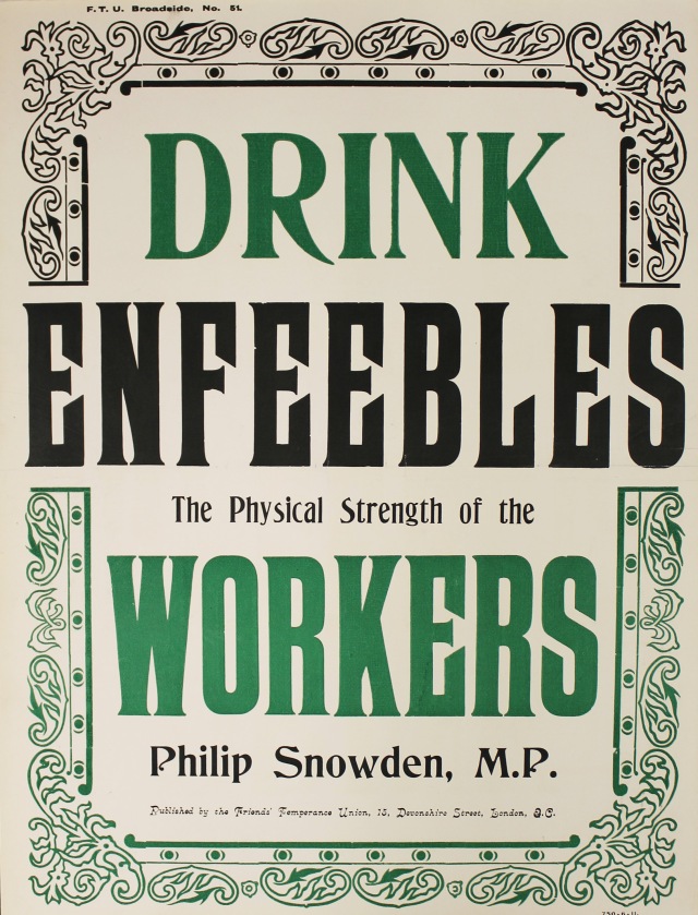 Drink enfeebles the workers. 1903. Poster (FTU poster 51)